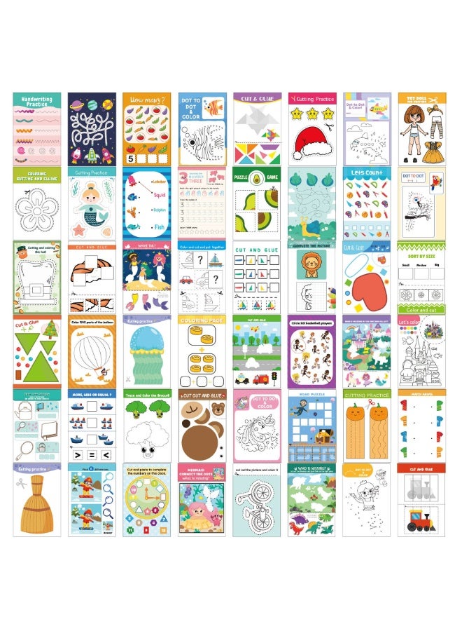 كابسترو مجموعة كتب قص الورق للأطفال مع مقص آمن وعصا غراء - كتاب أنشطة قص إبداعية للأطفال للتعلم المبكر | نشاط حرفي لرياض الأطفال لتنمية المهارات الحركية الدقيقة للأطفال من سن 4 إلى 6 سنوات. - Image 3